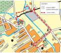 Mapa przedstawiająca rozmieszczenie tablic informacyjnych